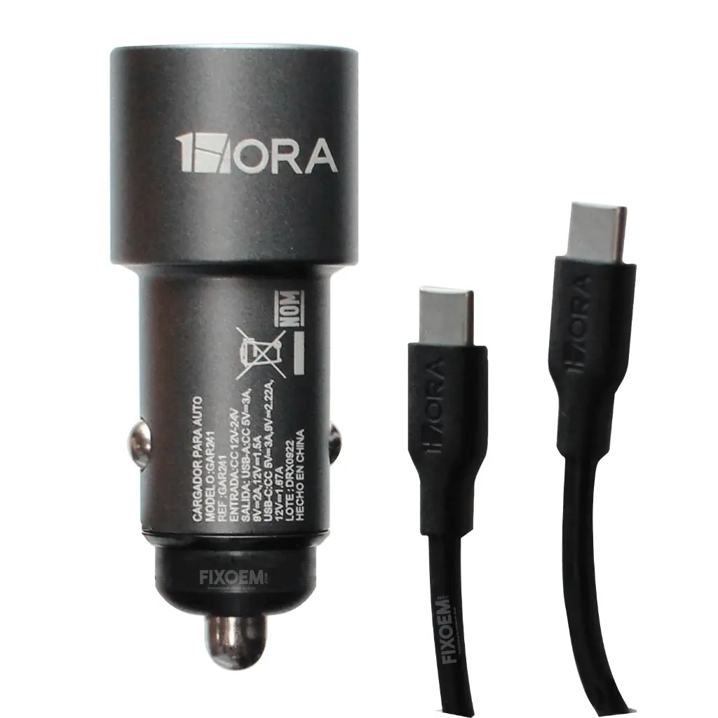Cargador Tipo C carro 1Hora 18W