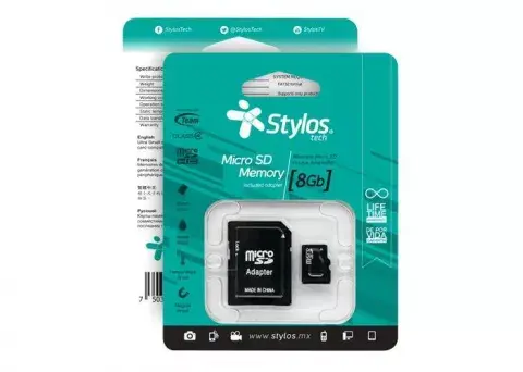 Micro SD 8G Stylos con adaptador