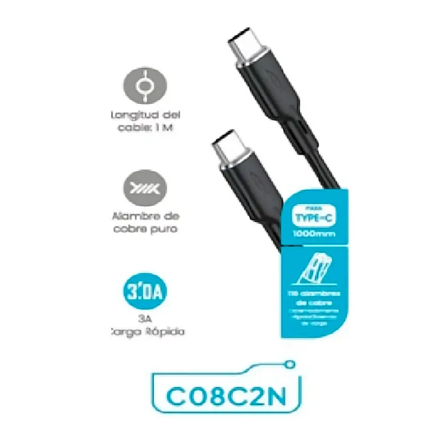 Cable Tipo C a Tipo C AEK C08C2B 3.0A
