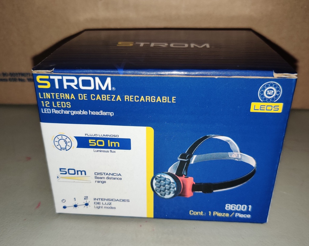 Linterna Recargable de Cabeza Strom 86001