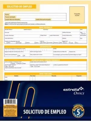 [1054] Block Solicitud de Empleo Estrella c/40