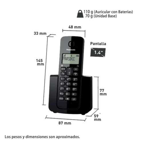 [1249] Telefono Inalambrico Panasonic KX-TGB110MEB