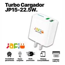 [1266] Cubo USB y Tipo C Japi 4A JP15-22.5W