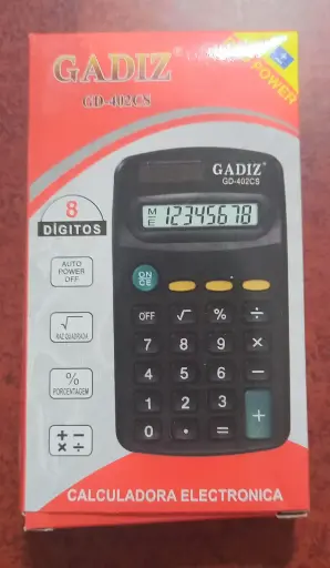 [1303] Calculadora Bolsillo 8 Dig Solar GD402CS