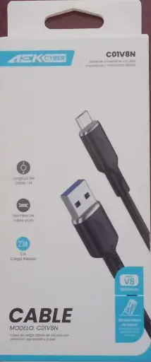 [1437] Cable V8 Aek Cyber C01V8N 2.1A 1M
