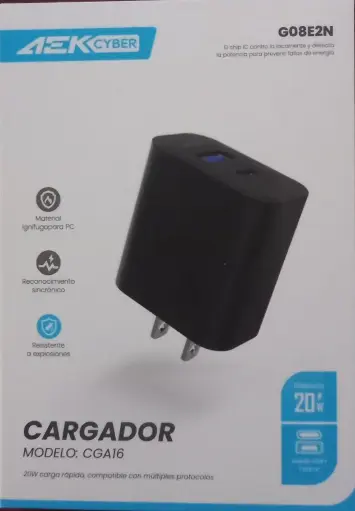 [1438] Cargador USB y Tipo C Aek Cyber 20W G08E2N