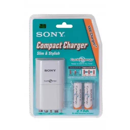 [1513] Cargador de baterias  compacto Sony c/2 AA BCG-34HTD2K