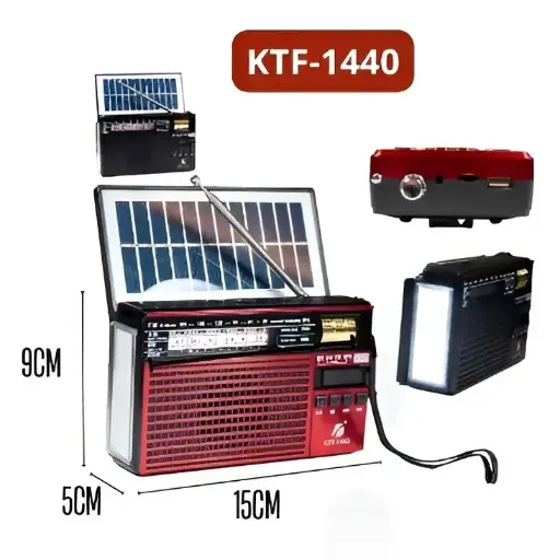 Radio AM/FM BT Solar y Linterna KTF-1440