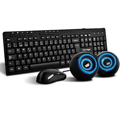 Kit de teclado, mouse y bocinas KMS-104 Vorago