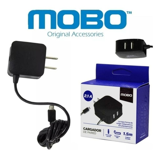 Cargador Lightning Mobo 2.1 A/10W 2Puertos