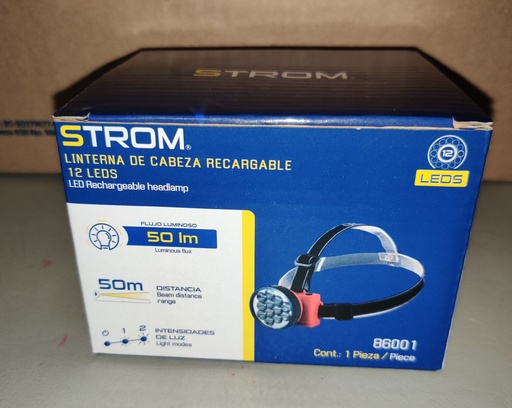 Linterna Recargable de Cabeza Strom 86001