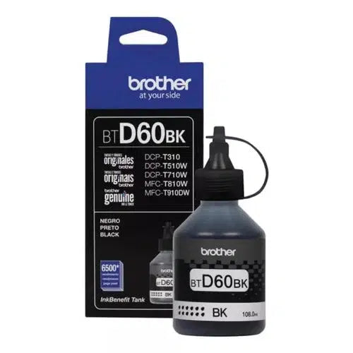 BOTELLA DE TINTA BROTHER NEGRA BTD60BK ALTO RENDIMIENTO